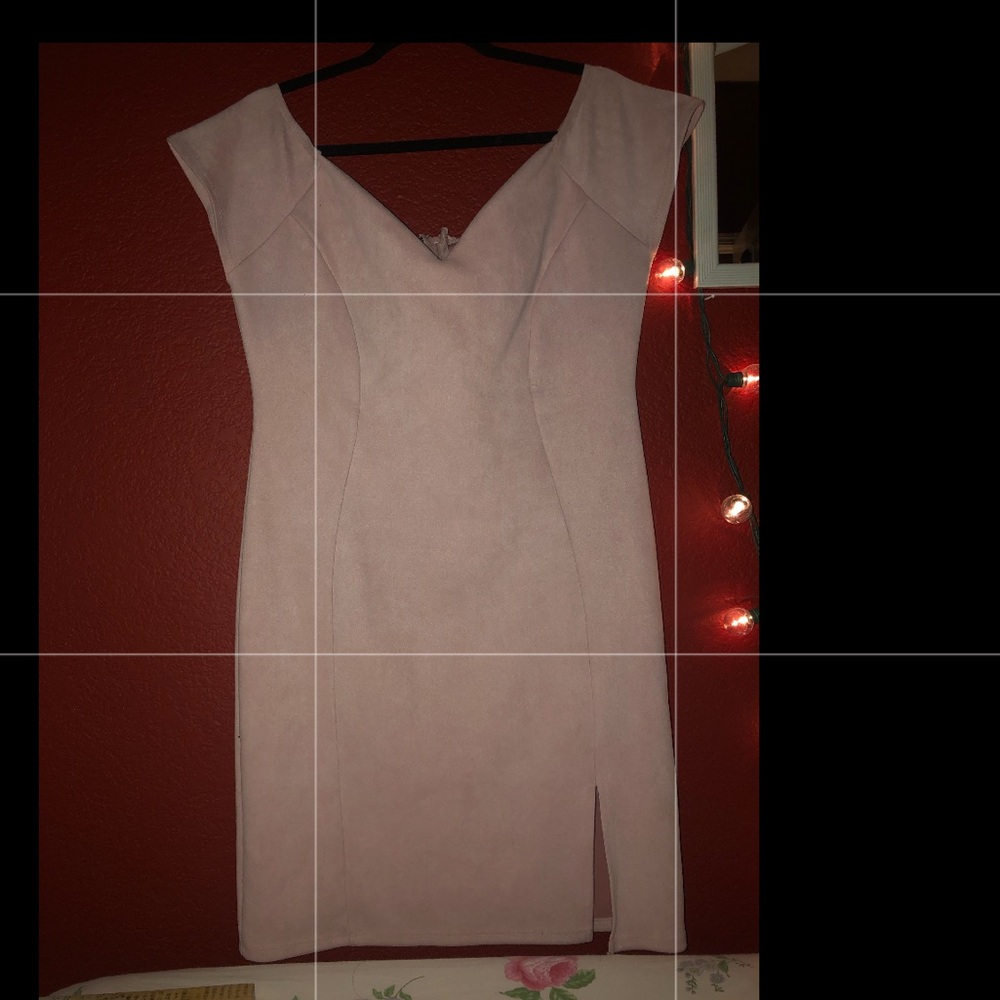 Nude pink Suede Dress